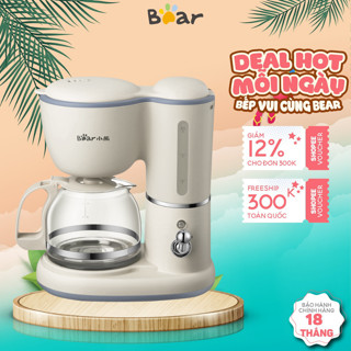 Máy pha cà phê, pha trà mini 0.6L đa năng Bear KFJ-A06N2, 550W, ấm thủy tinh cho gia đình, BH 18 TH