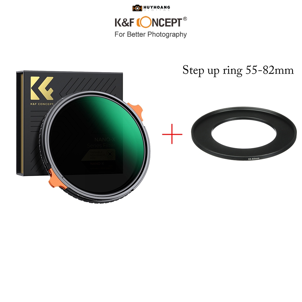 Kính lọc K&F CONCEPT 2in1 CPL ND4-64 28 Multi-Layer 82mm | Sản phẩm chính hãng - 55mm