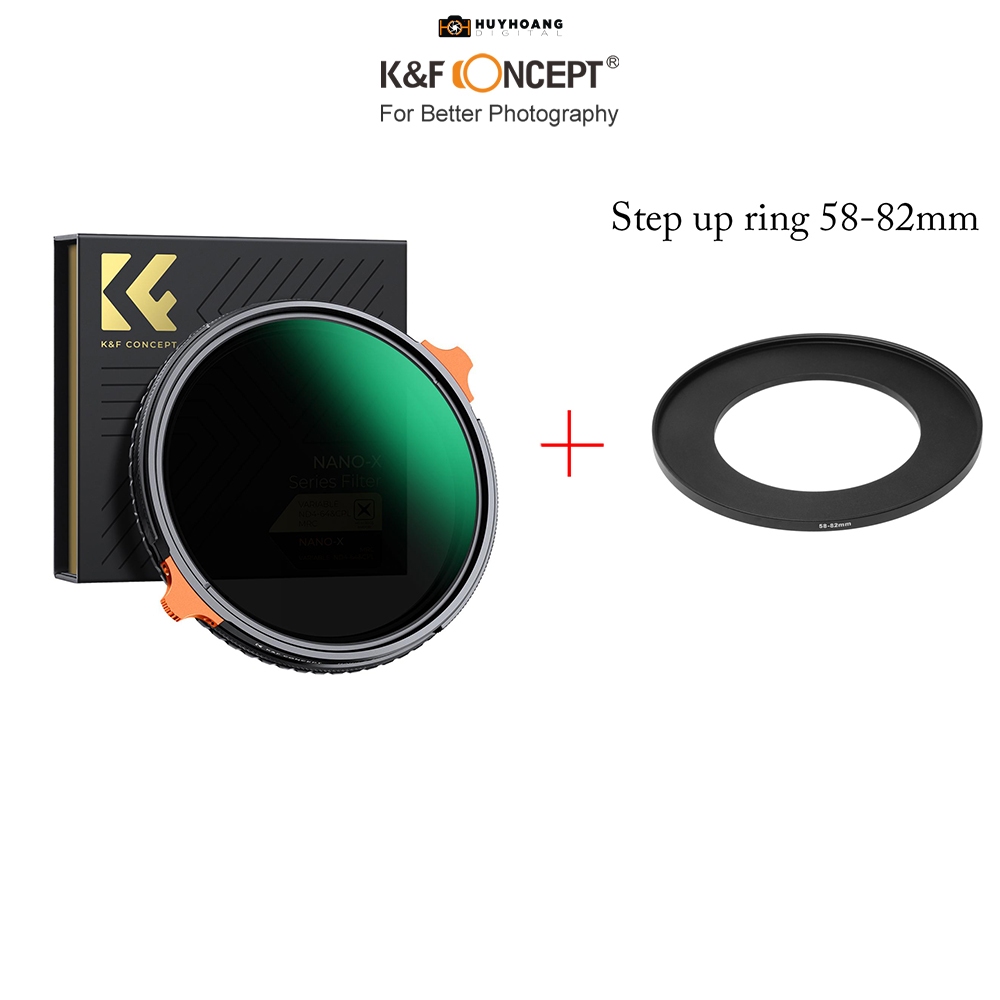 Kính lọc K&F CONCEPT 2in1 CPL ND4-64 28 Multi-Layer 82mm | Sản phẩm chính hãng - 58mm