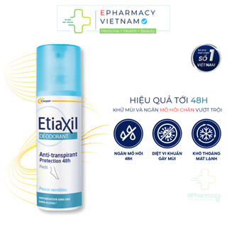 Xịt Khử Mùi Chân Etiaxil Déodorant Anti-Transpirant 48h Pieds Hạn Chế Mồ Hôi Chân 100ml