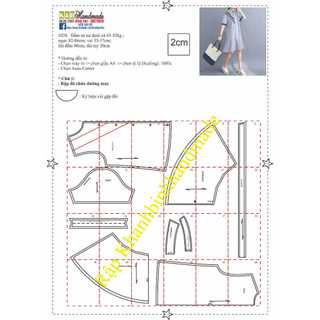 Rập giấy mã 1028 - Rập đầm sơ mi dáng rộng (BẢN VẼ)