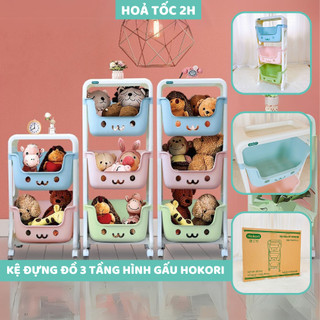 Kệ gấu Hokori đựng đồ đa năng 3 tầng có bánh xe Việt Nhật 5576