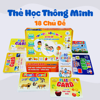 Thẻ học Flashcard - Bộ Thẻ Học Thông Minh Song Ngữ 18 Chủ Đề Cho Bé Nhận Biết Thế Giới Xung Quanh