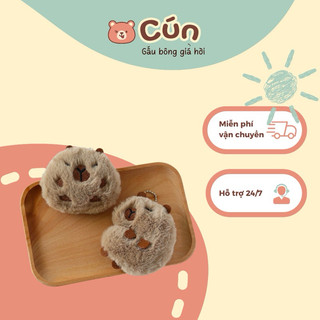 Gấu bông móc khoá capybara mini mềm mịn - cún bông qc192
