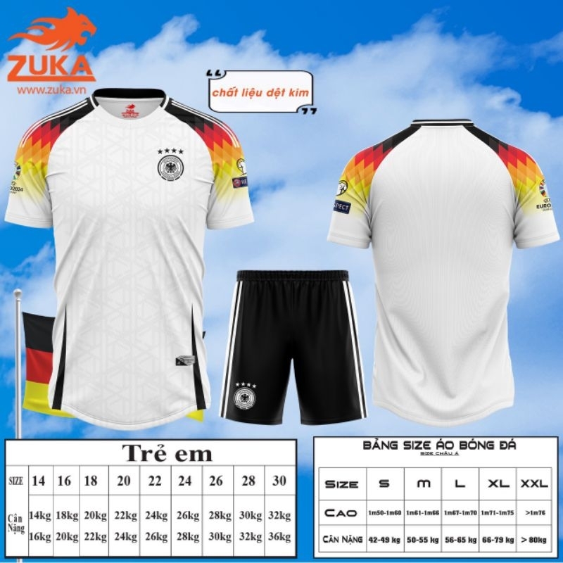 Áo đá bóng Đức thi đấu Euro 2024, thấm hút mồ hôi.
