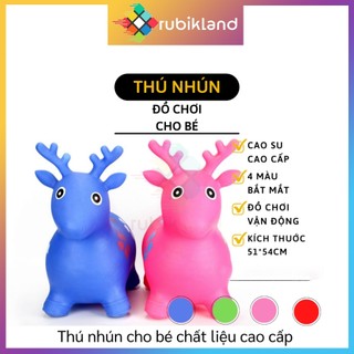 Thú nhún hơi có nhạc cao su dày bền cho bé đồ chơi trẻ em hươu nhún thú hơi - rubik land