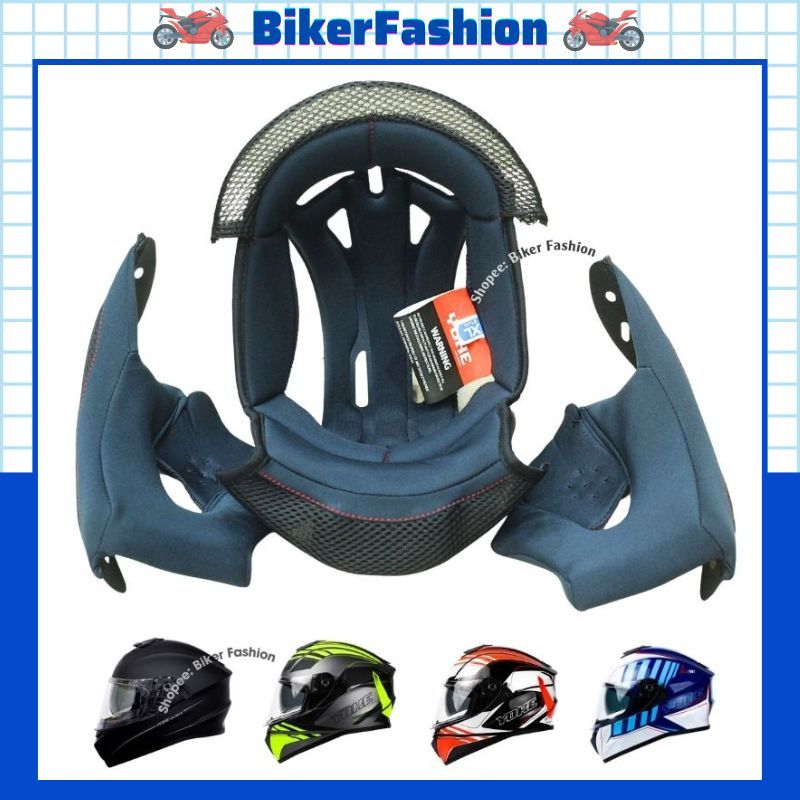 Bộ Lót Thay Thế Mũ Bảo Hiểm Fullface YOHE 981 Chính Hãng, Đệm Mút Yohe 981 ( Gồm 1 Lót Giữa Và 2 Ốp 