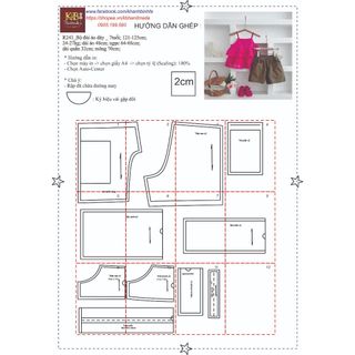 Rập giấy a0 mã r243 - rập bộ áo dây cho bé