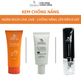 Kem chống nắng vật lý MH Beauty Spa và Thaha Beauty Spa, Chống nắng nâng tone, kiềm dầu SPF 50+, cấp ẩm và dưỡng sáng