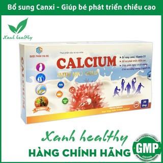Canxi sữa CALCIUM With MK7 Gold - canxi nước từ tảo biển hấp thu nhanh không táo bón, tăng chiều cao - hộp 20 ống