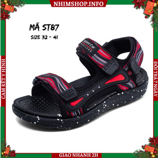 Sandal quai ngang bé trai êm nhẹ chống trơn cao cấp size đại quai hậu học sinh cấp 1, 2 đi học đi biển NHÍM SHOP ST87