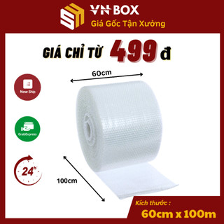 1 cuộn chống sốc, xốp nổ, xốp hơi bóng nổ 60cmx100m đóng gói hàng giá re siêu tiện lợi - VNBOX