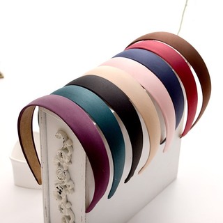 Cài tóc băng đô Satin trơn bản 3cm - Mua 2 giảm thêm 10%