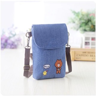 Túi đeo chéo nắp gập Totoro - gấu Brown