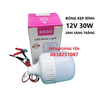 Bóng đèn led 30w cặp bình điện ắc quy 12v, bòng đèn dùng điện ắc quy
