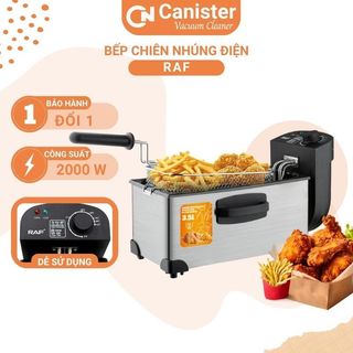 Bếp chiên nhúng điện RAF, nồi chiên ngập dầu dung tích 3,5L bằng thép không gỉ bảo hành 12 tháng