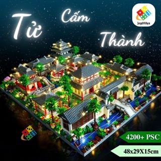 Mô Hình Lắp Ráp Tử Cấm Thành 4200+psc - Lắp Ráp Kiến Trúc Cổ Trang Trung Quốc - Đủ 3 Hộp - Tặng LED