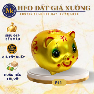 Heo đất tiết kiệm heo cười size nhỏ dáng tròn truyền thống heo pi số 1 heo đất giá xưởng mk