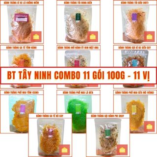 COMBO ĐỦ ĐẦY - 11 GÓI 11 VỊ BÁNH TRÁNG TRỘN TÂY NINH ĐA DẠNG (gói 100g, có thể chọn theo ý)