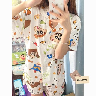 Bộ Ngủ Pijama, Set Đồ Mẫu Mới Gấu Cam Kem Cute Form Rộng Nữ