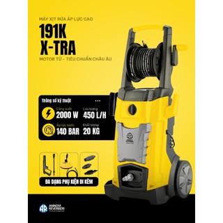 Máy xịt rửa xe cao áp annovi reverberi 191k x-tra - motor từ, áp lực 140bar hàng chính hãng