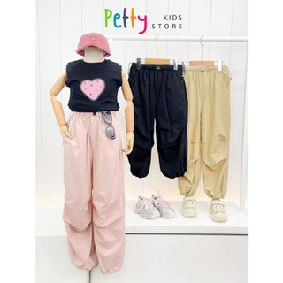 Quần Jogger Bé Gái Ống Rộng Bo Dây Rút, Quần Hip Hop Cool Ngầu Vải Dù Mỏng Nhẹ - PETTY Thời Trang Trẻ Em [0337]