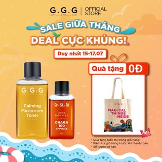 Bộ 2 chăm da từ nấm - làm dịu cấp ẩm phục hồi tức thì g.g.g toner nấm 80ml & booster chaga 30ml
