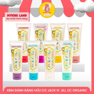 Kem đánh răng hữu cơ jack n' jill úc organic nuốt được cho bé tập đánh răng tuýp 50g