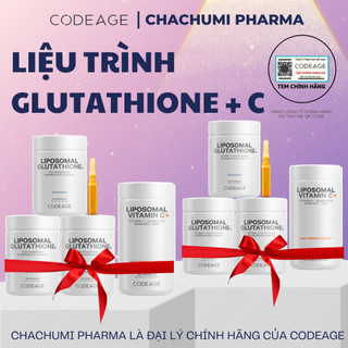 Combo viên uống trắng da codeage glutathione liposomal 500mg 1000mg bật tone, trắng da, giảm sạm nám