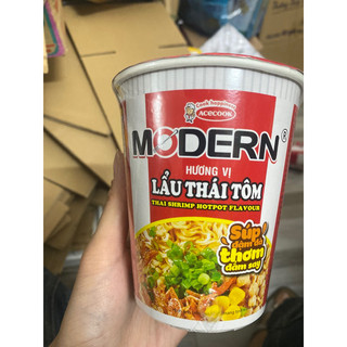 Combo 2 Ly Mì Lẩu Thái Tôm Modern Hương Vị Bò Kay/Gà Ớt Hiểm 66g