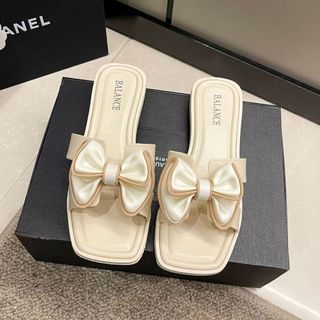Dép nữ thời trang mùa hè, dép nơ quai chữ H đế bệt 3cm phong cách Hàn Quốc [Lù store] - DN01