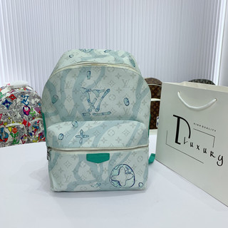 ⭐️ - balo lv - balo discovery backpack màu xanh dương crystal - balo lv giọt nước cao cấp size 38cm