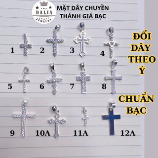 Mặt dây chuyền thánh giá bạc chọn mẫu theo yêu cầu DaLiA Jewelry mặt dây chuyền hình chữ thập gắn đá, thánh giá trẻ em