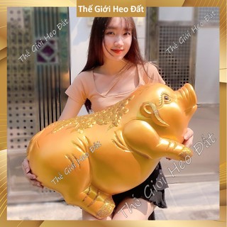 [HỎA TỐC] Heo đất to khổng lồ, lợn đất vàng tiết kiệm size to lớn quà cưới dài 60cm, 65cm và 70cm