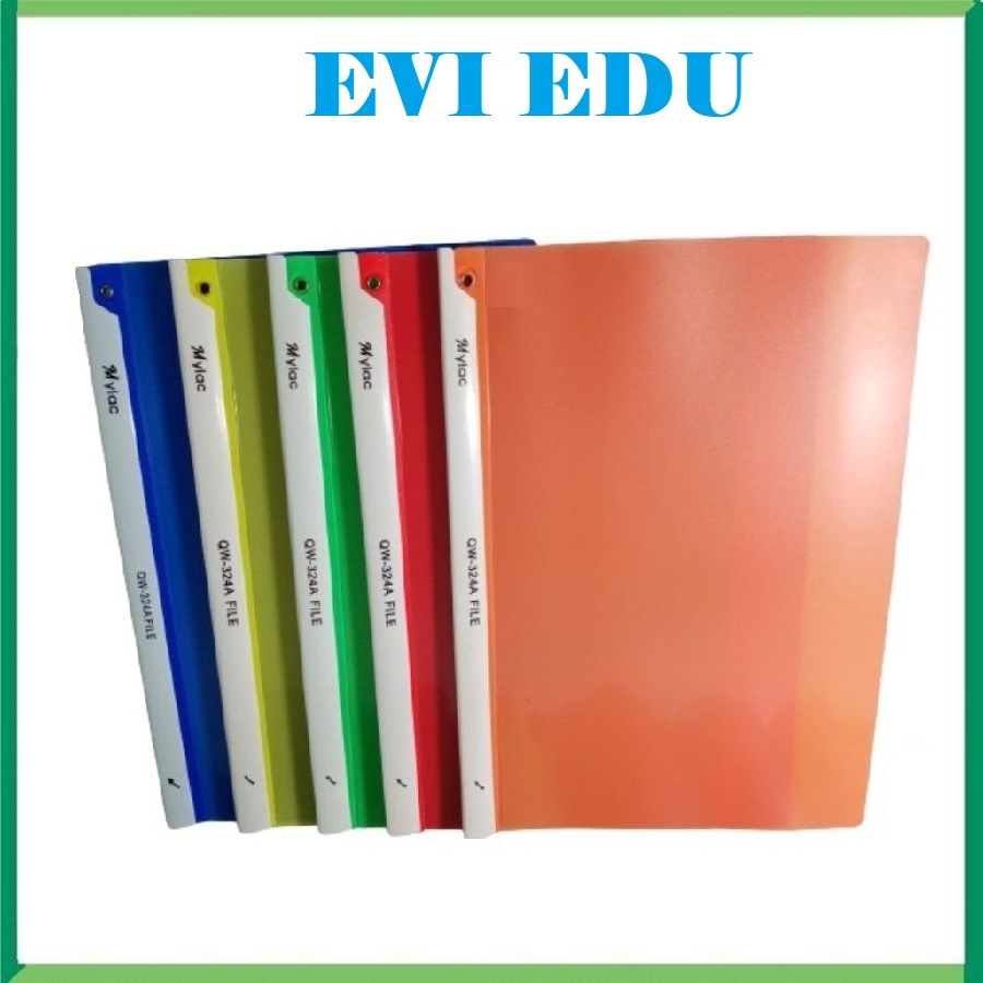 Tập 10 bìa cây bìa rút gáy Q324 - Bìa kẹp tài liệu gáy xoay Mylac 324A