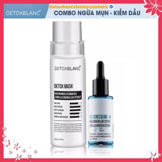 [Chính hãng]Bộ đôi thải độc loại bỏ mụn ẩn mụn đầu đen và kiềm nhờn detox blanc