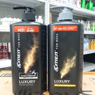 combo dầu gội và sữa tắm hương nước hoa x men For boss Luxury 659g (màu vàng)