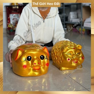 [CHỈ GIAO HỎA TỐC TP.HCM] Heo đất tiết kiệm size to lớn, ống lợn bự khổng lồ màu vàng ánh kim tài lộc