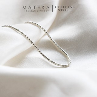 Dây chuyền bạc Nam Nữ Unisex Basic 50cm MATERA Bạc ta Sợi S Tròn phong cách tối giản sang trọng