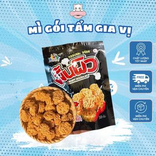 Mì tôm viên vị gà cay thái lan, snack mì tôm viên tẩm đậm vị ngon giòn 38gr