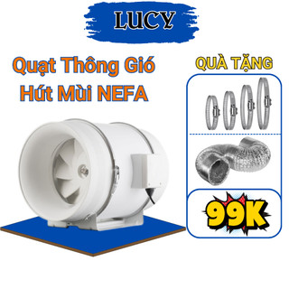 Quạt Thông Gió Hút Mùi NEFA HF100 - HF300 Đường Ống Tròn Động Lực Mạnh Hút Mùi Thông Gió Lõi Đồng