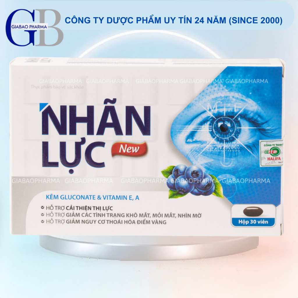 Viên uống bổ mắt Nhãn Lực Hải Linh hỗ trợ cải thiện thị lực, giảm mỏi nhức mắt, lão hóa mắt, khô mắt (Hộp 30 viên)
