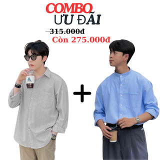 Combo 3 zutee áo sơ mi đũi cổ bẻ + áo sơ mi cổ tàu oxford