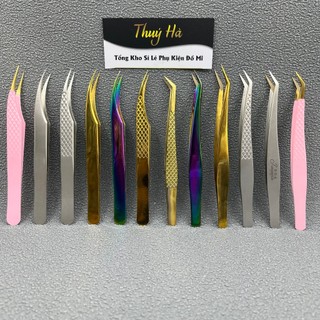 Nhíp nối mi,nhíp gắp mi classic - nhíp tách mi cá heo _ Mũi phủ nhám NANO - Thúy Hà