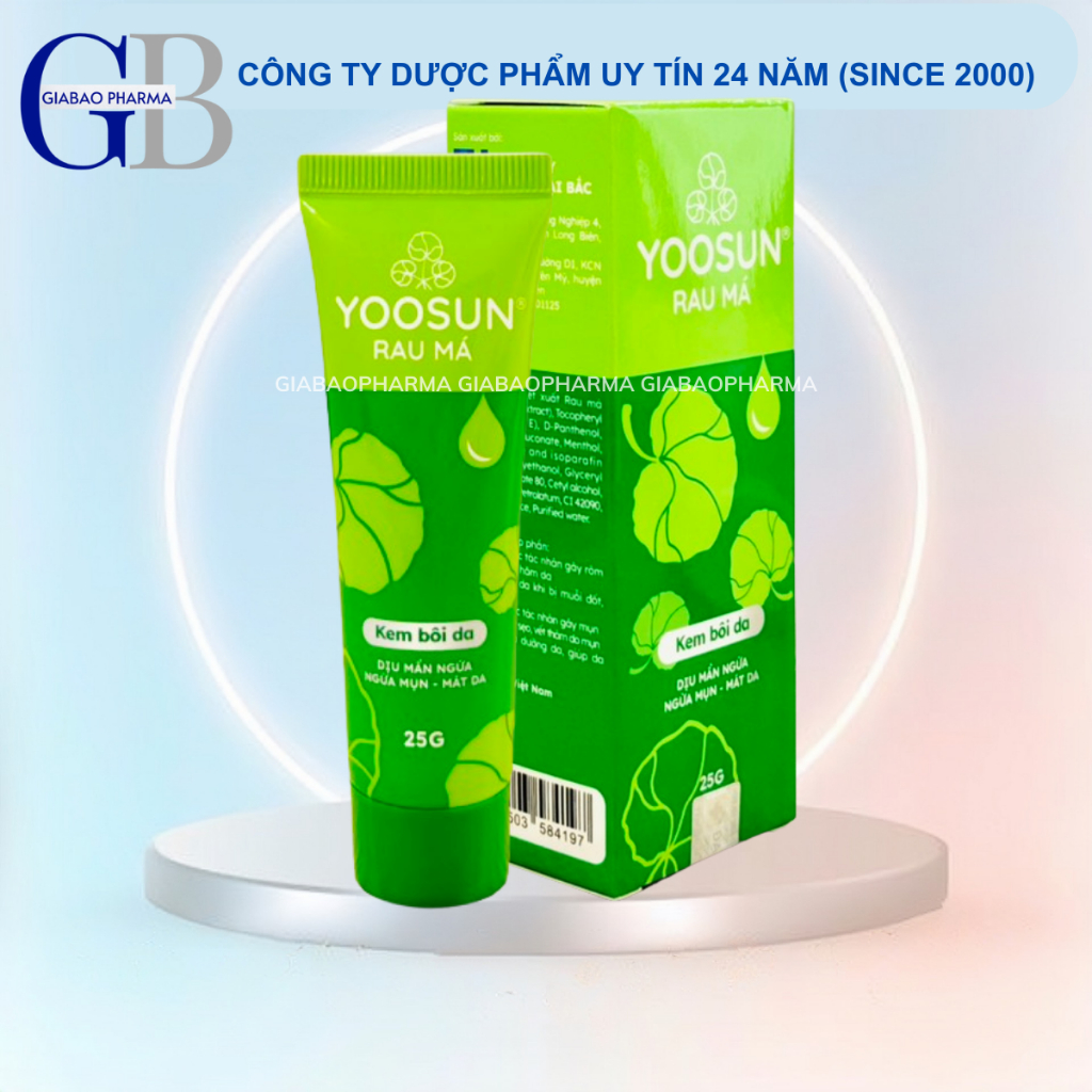 Kem bôi da Yoosun Rau Má giúp làm dịu mẩn ngứa, ngừa mụn, mát da (Tuýp 25g)