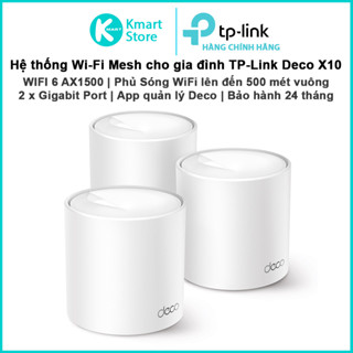 Bộ phát sóng Mesh WIFI 6 TP-Link Deco X10 | WIFI 6 AX1500 2 băng tần | Vùng phủ sóng rộng | Bảo hành 2 năm 
