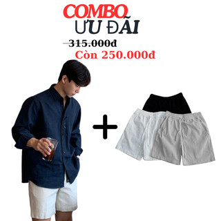Combo 4 zutee áo sơ mi đũi cổ bẻ + quần short đũi