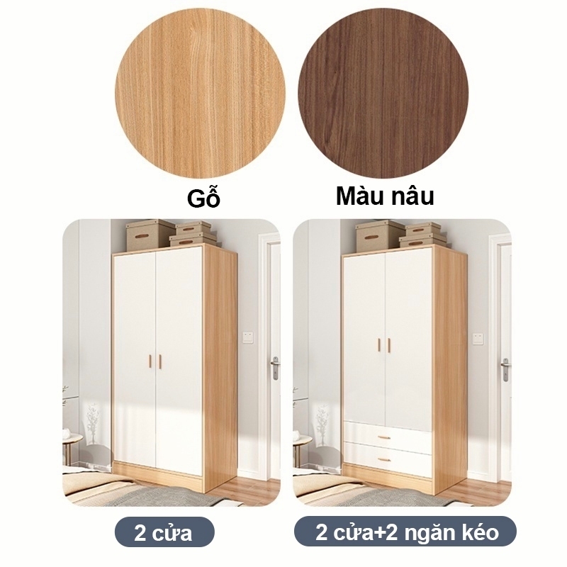 ALVIN Tủ Quần Áo miễn phí vận chuyển cao cấp 2 cánh phong cách Nordic thương hiệu | BigBuy360 - bigbuy360.vn