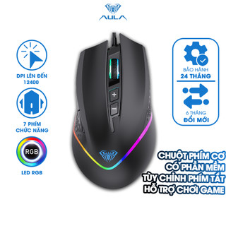 Chuột Gaming Có Dây AULA F805 Có Phần Mềm Tùy Chỉnh Phím Tắt 7 Nút Chức Năng Chơi Game LED RGB 