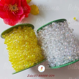 Dây chuỗi hạt trai nhựa AB hỗn hợp to nhỏ làm trang trí handmade